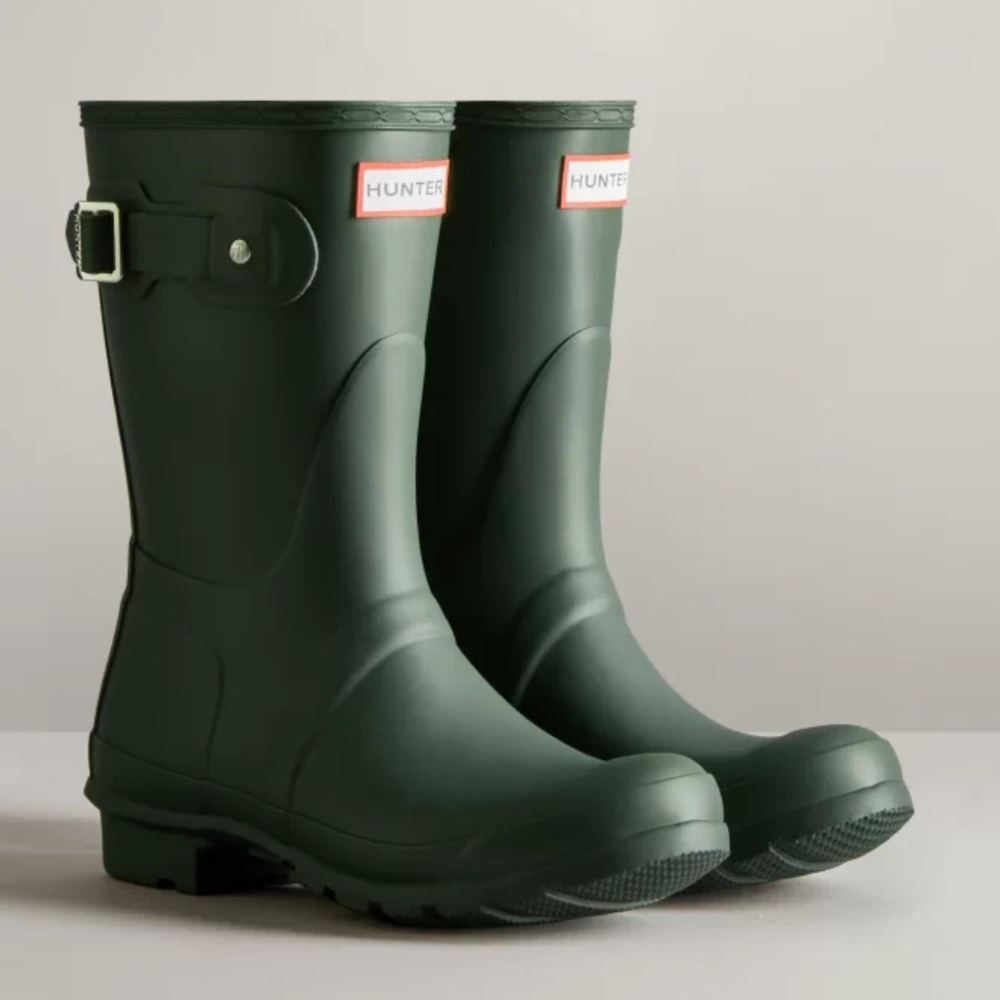 Hunter boots in green